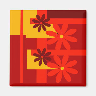 Retro orange 1970's magnet