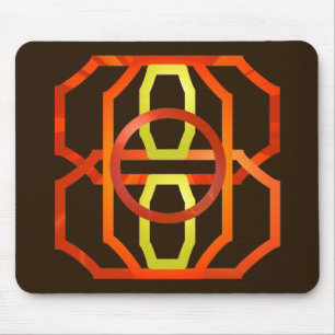 Retro orange 1970's mouse pad