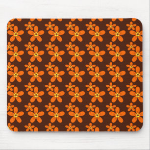 Retro orange 1970's mouse pad
