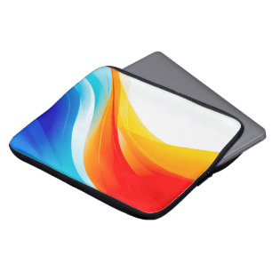 Retro Orange and Blue abstract curved lines Laptop Sleeve