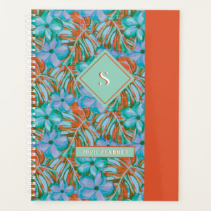Retro Orange and Blue Florals Planner