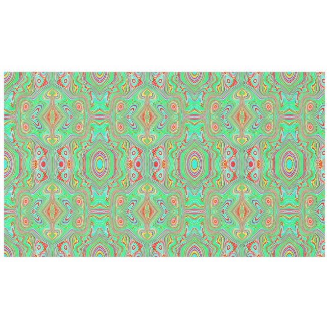 Retro Orange and Lime Green Abstract Pattern Tablecloth (Front (Horizontal))