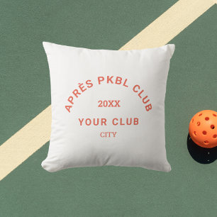 Retro Orange Après PKBL Club Crest Pickleball Cushion