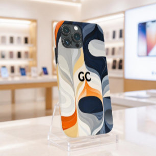 Retro Orange Black and Grey IPhone Case