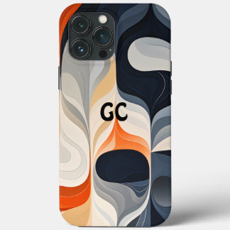 Retro Orange Black and Grey IPhone Case