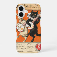 Retro Orange Black Cat White Rabbit Banjo Art