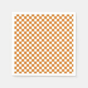 Retro Orange Check Napkin