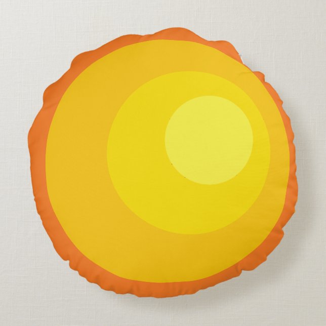 Retro Orange Circles Round Cushion (Back)