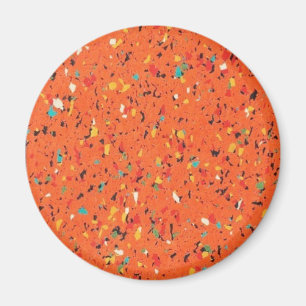 Retro Orange Confetti Speckled Magnet