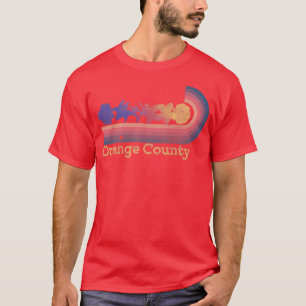 Retro Orange County Tropical Flowers 80s Style Sur T-Shirt