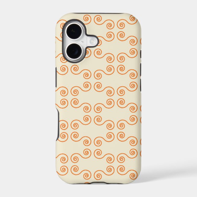 Retro Orange Curves Pattern (Back)