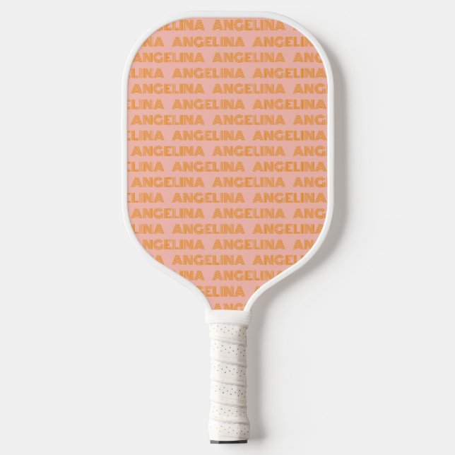 Retro Orange Custom Name Pickleball Paddle 70s (Front)