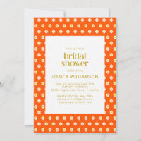 Retro Orange Daisy Flowers Cute Bridal Shower