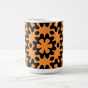 Retro Orange Floral Abstract Art Mug