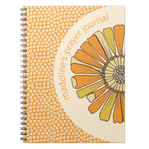 Retro Orange Floral Prayer Journal