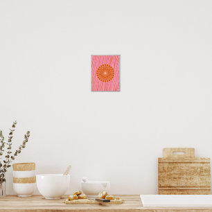 Retro Orange Flower Poster