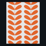 Retro Orange Flowers Mid Century Modern Faux Canvas Print<br><div class="desc">This mid century modern faux canvas print features orange flowers on a stalk and is a fabulously colourful design to add to your home decor.</div>