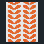 Retro Orange Flowers Mid Century Modern Faux Canvas Print<br><div class="desc">This mid century modern faux canvas print features orange flowers on a stalk and is a fabulously colourful design to add to your home decor.</div>