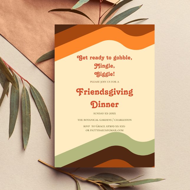 RETRO ORANGE FRIENDSGIVING  INVITATION (Creator Uploaded)