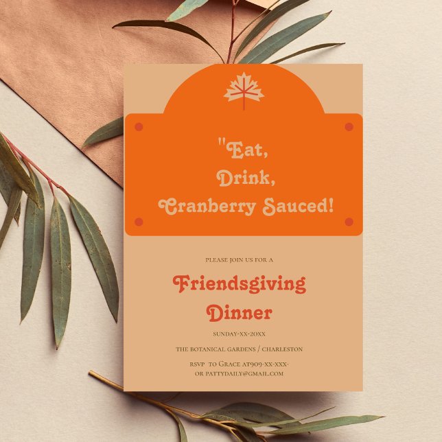RETRO ORANGE FRIENDSGIVING  INVITATION (Creator Uploaded)