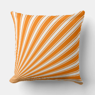 Retro Orange Funky Sun Rays Background Cushion