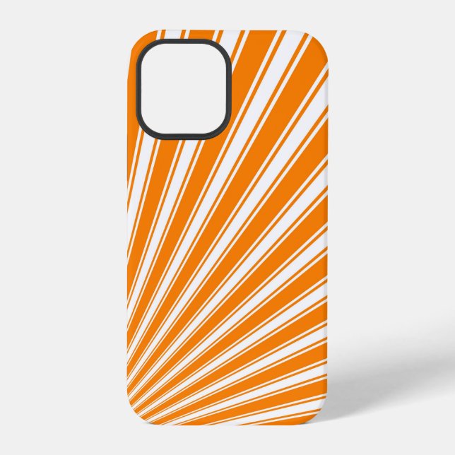 Retro Orange Funky Sun Rays Background iPhone Case (Back)