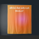 Retro Orange Gradient Bat Mitzvah Custom Backdrop Tapestry<br><div class="desc">Retro Orange Pink Gradient Unique Bat Mitzvah Custom Backdrop</div>