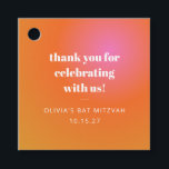 Retro Orange Gradient Bat Mitzvah Custom Thank You Favour Tags<br><div class="desc">Retro Orange Pink Gradient Unique Bat Mitzvah Custom Thank You Favour Tags</div>