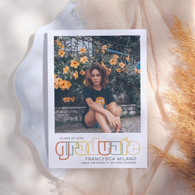 Retro | Orange Graduate Photo Announcement (Creator Uploaded)