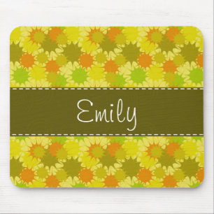 Retro Orange & Green Mouse Pad