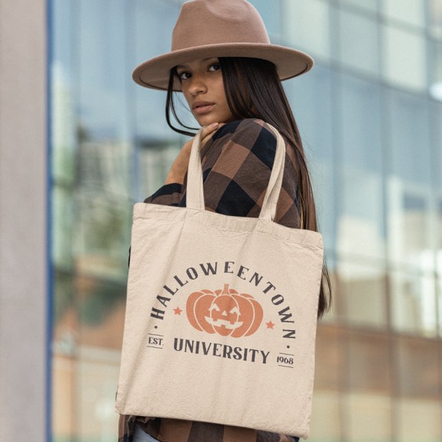 Retro Orange Halloween University  Tote Bag (Creator Uploaded)
