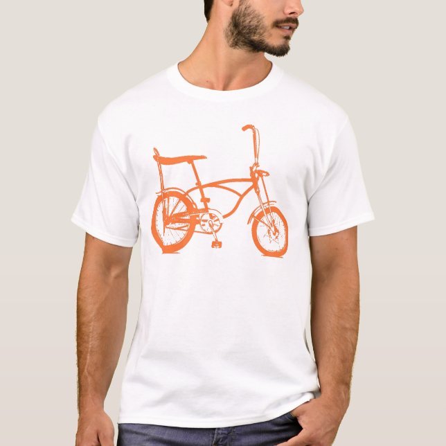Retro Orange Krate Banana Seat Bike T-Shirt (Front)
