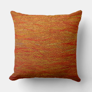 Retro Orange Look Leather Cushion