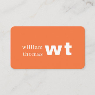 Retro Orange Monogram Vintage Business Style Card