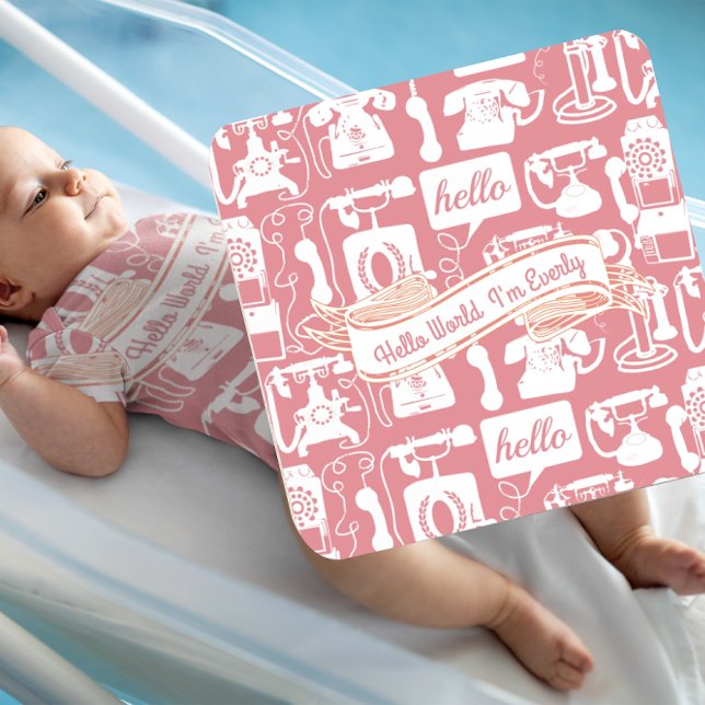 Retro Orange or Any Colour Telephone Pattern Coaster (Creator Uploaded)