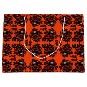 Retro Orange Slice Pattern Large Gift Bag