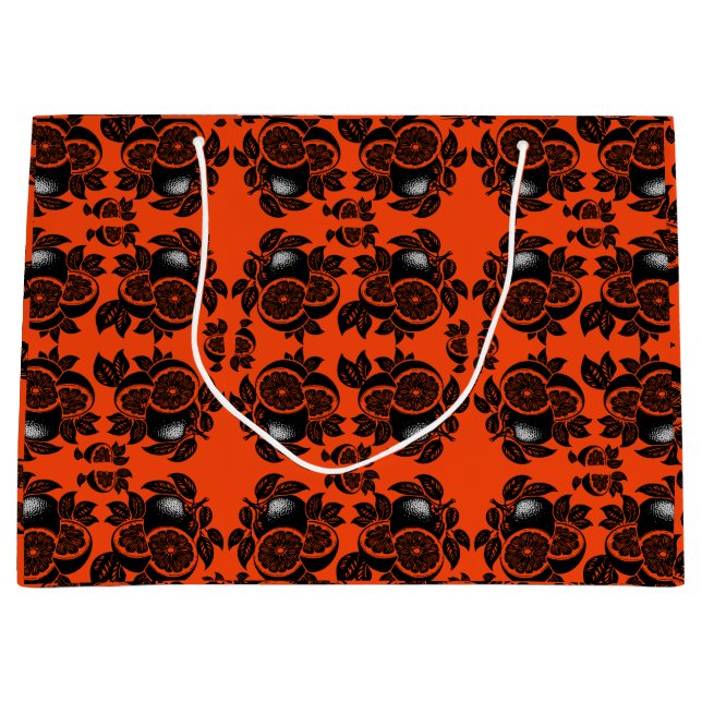 Retro Orange Slice Pattern Large Gift Bag (Front)