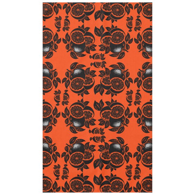 Retro Orange Slice Pattern Tablecloth (Front)