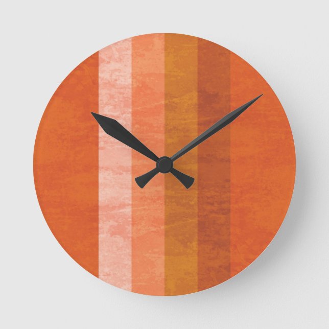 Retro Orange Striped Clock (Front)