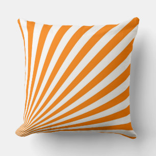 Retro Orange Sun Rays Background Cushion