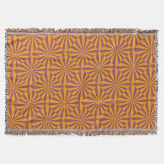 Retro Orange Sunburst Pattern Throw Blanket