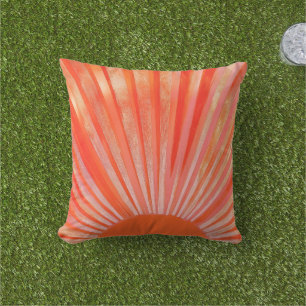 Retro Orange Sunset Illustration Cushion