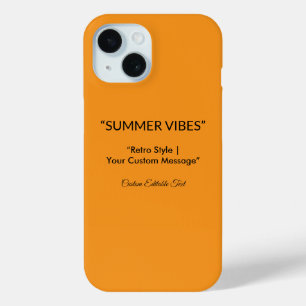 Retro Orange Texture – Summer Vibes Art iPhone 15 Case