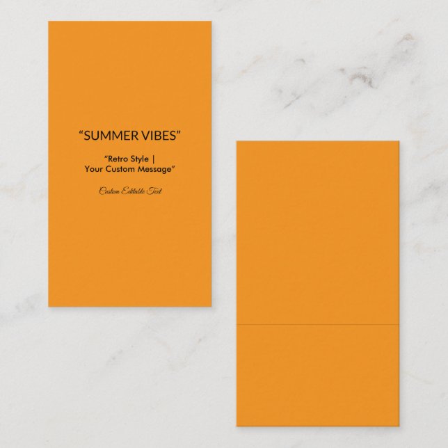 Retro Orange Texture – Summer Vibes Art Enclosure Card (Front/Back)