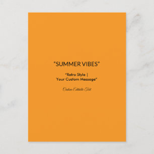 Retro Orange Texture – Summer Vibes Art Holiday Postcard