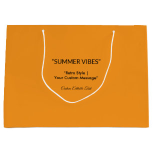 Retro Orange Texture – Summer Vibes Art Large Gift Bag