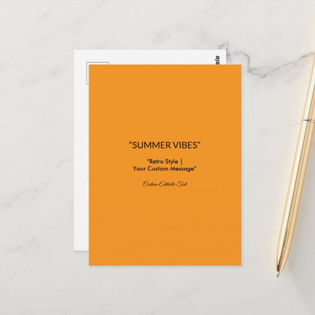 Retro Orange Texture – Summer Vibes Art Postcard (Front/Back In Situ)