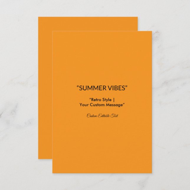 Retro Orange Texture – Summer Vibes Art RSVP Card (Front/Back)