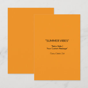 Retro Orange Texture – Summer Vibes Art RSVP Card