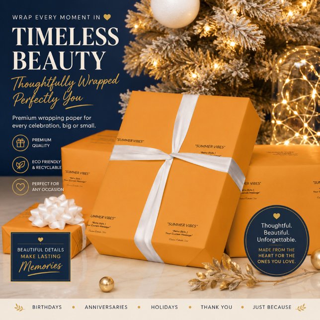 Retro Orange Texture – Summer Vibes Art Wrapping Paper (Creator Uploaded)